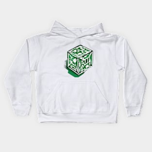 Rubic Cube Emerald Green Shadow Silhouette Anime Style Collection No. 371 Kids Hoodie